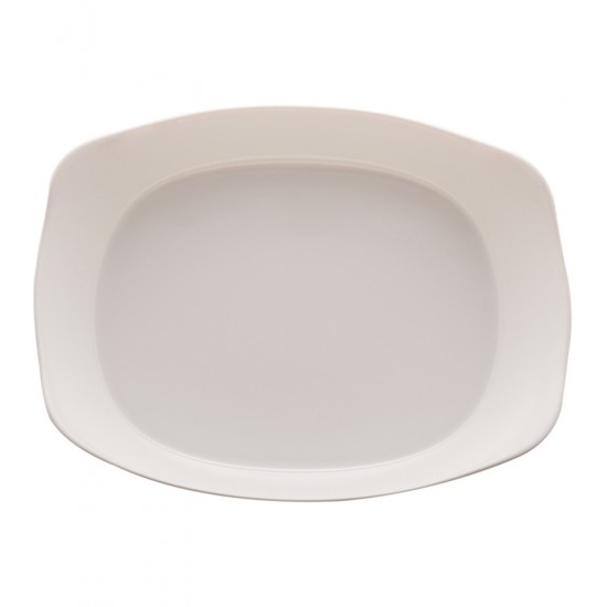 Travessa 34cm Por 25cm 7,5cm Altura De Vidro Opalino Carine White